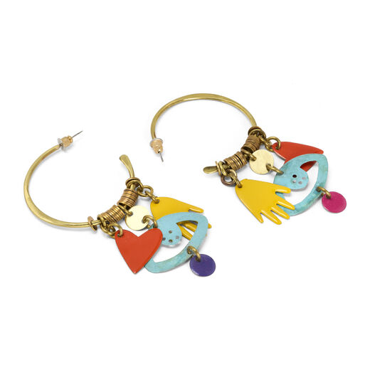 Tarot brass hoop earrings by Sibilia